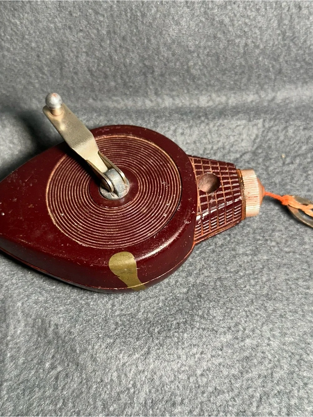 Vintage Stanley Maroon Chalk Line Reel